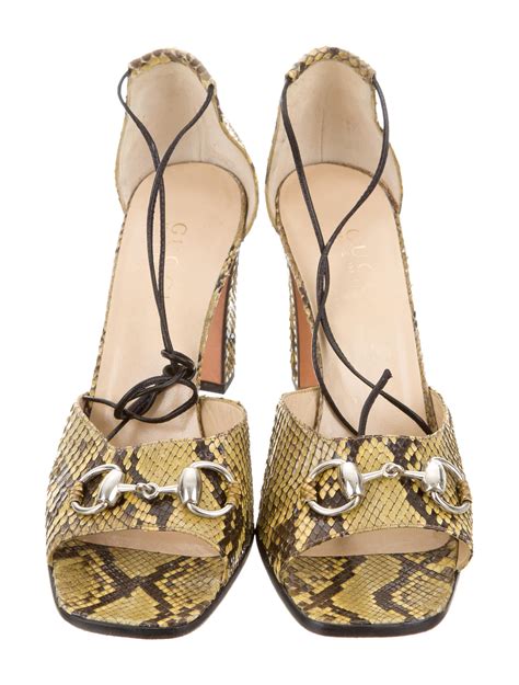 gucci gold sandals heels|gucci snakeskin sandals.